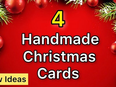 4 DIY Christmas cards.Handmade Christmas Greeting cards.How to make Santa Greeting Card.Xmas Cards