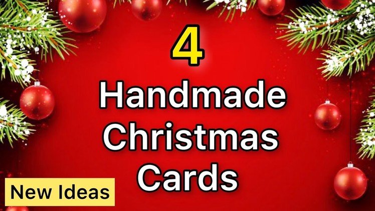 4 DIY Christmas cards.Handmade Christmas Greeting cards.How to make Santa Greeting Card.Xmas Cards