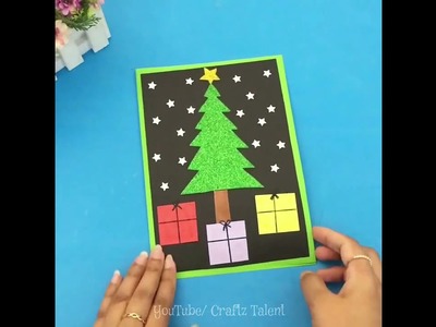 5 Minute Crafts Christmas Greeting Card. Christmas Card Making. Christmas Craft #shorts #christmas