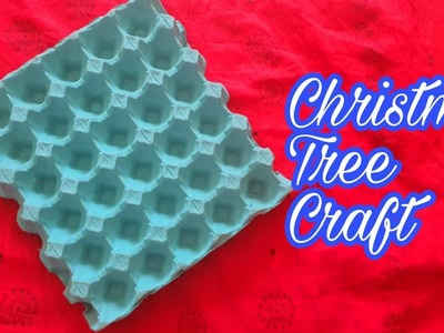 Christmas Tree Using Egg Tray | Table Top Xmas Tree DIY Creative Craft Best Out Of Waste Reuse Idea