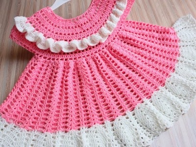 Crocheted Handmade Baby Dress(PART-2)Crochet crosai Baby Frock pineapple pattern stitched