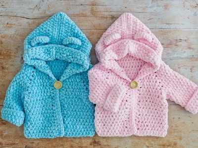 FAST Crochet Baby Hoodie (PART 1 of this EASY, Step by Step Tutorial)