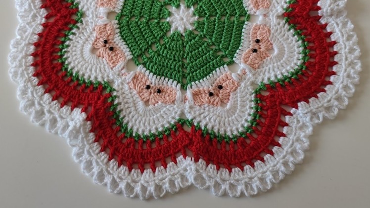 How to Crochet Christmas Placemat ~ Easy Crochet Placemats For Beginners ~ Crochet Round Placemat
