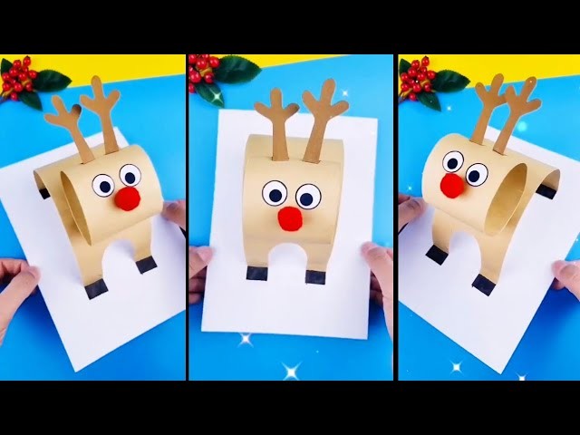 How to make an paper Christmas deer. DIY Christmas Reindeer - Amazing Paper Craft Ideas #shorts