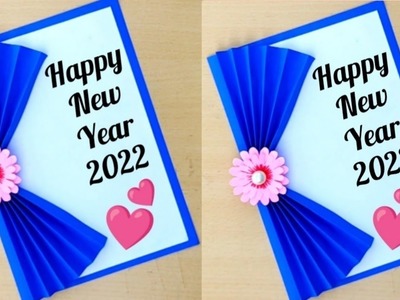 New Year Card 2022. Happy New Year Greeting Card Design 2022. How to make new year card