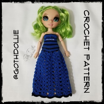 PATTERN: RJH Doll Mindy Gown Crochet Pattern by GothDollie