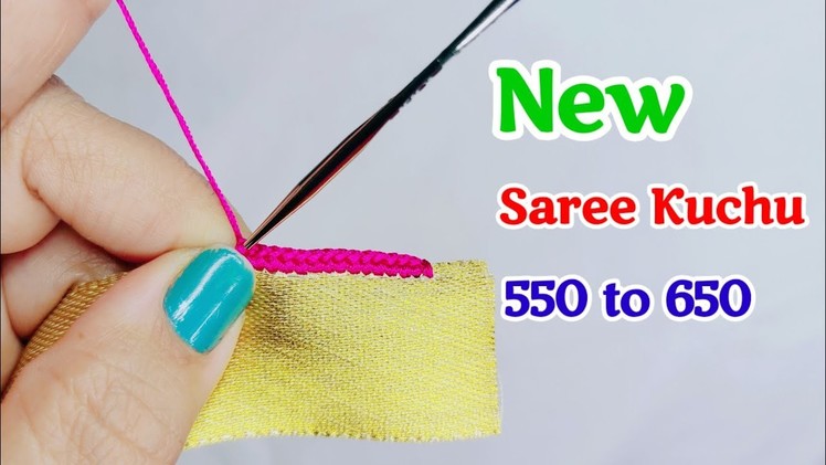 Saree kuchu #321 #new simple,easy #sareekuchu for beginners #kroshakuchu. siri creations