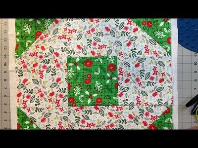 Snowball quilt block tutorial Christmas quilt along block 7