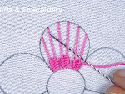 Very Beautiful Flower Hand Embroidery Tutorial, Unique hand Embroidery Design For Dresses