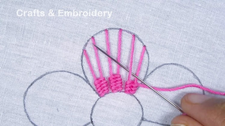 Very Beautiful Flower Hand Embroidery Tutorial, Unique hand Embroidery Design For Dresses