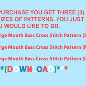 ( CRAFTS ) Large Mouth Bass Cross titch Pattern***L@@K***Buyers Can Download Your Pattern As Soon As They Complete The Purchase
