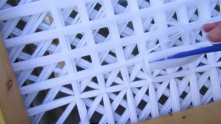Criss Cross Blanket part 2 made on a pom pom loom frame