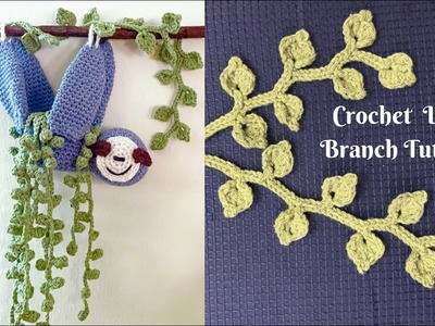 EASY Crochet Leaf Branch Tutorial | Crochet Vine with Leaves