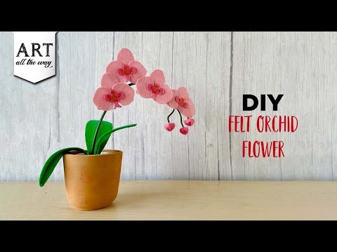 DIY Felt Orchid Flower | DIY Easy Paper Flowers | How to make paper orchid flower @VENTUNO ART