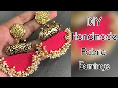 DIY fabric earrings|statement earrings| how to make cloth earrings| Fabric jewellery| trending