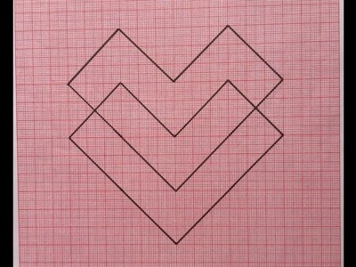 3D HEART-Amazing 3d art on graph paper-draw big things #shorts