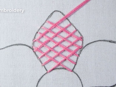 Hand Embroidery New Creative Work Fancy Flower Design Needle Work Idea  With Easy Flower Stitch Tuto