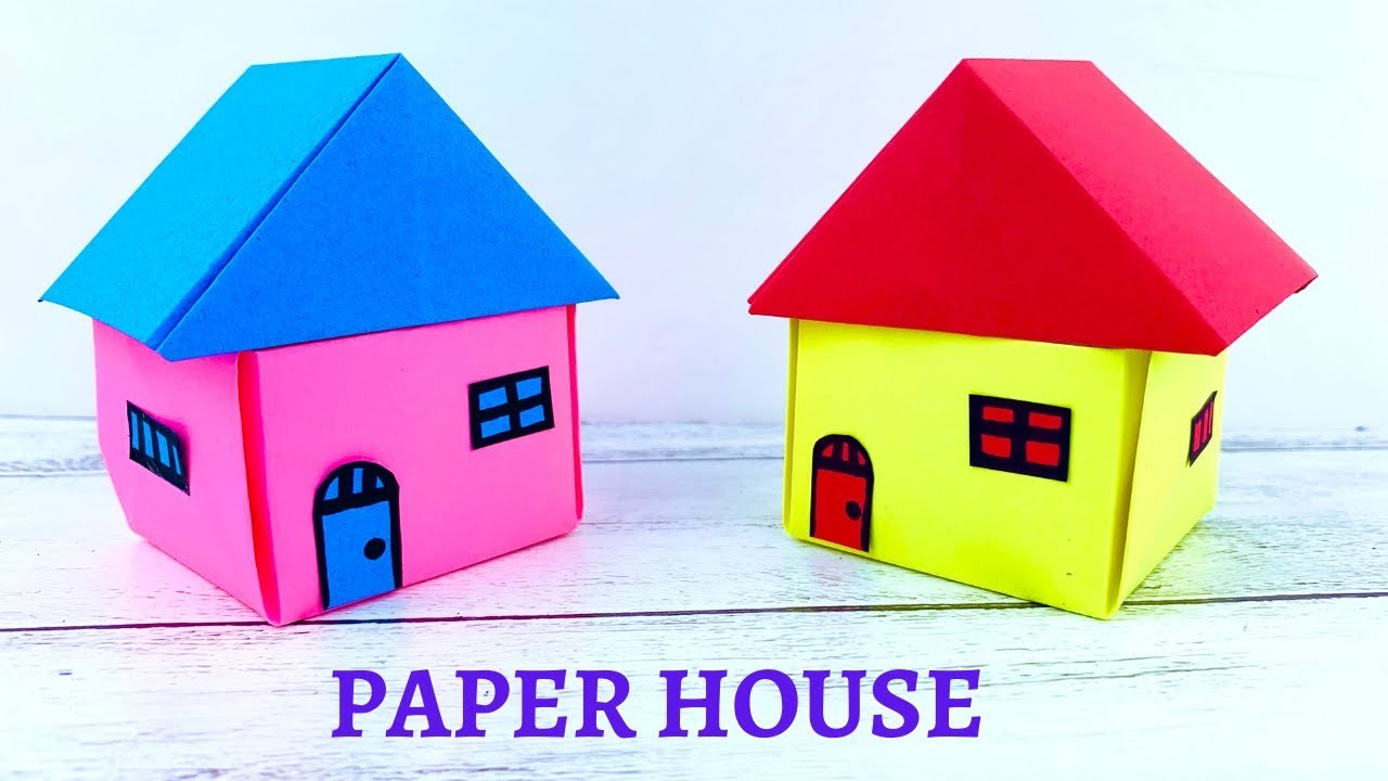 How To Make Easy Paper House For Kids. Nursery Craft Ideas. Paper Craft Easy. KIDS crafts