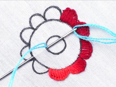Creative circle embroidery flower stitches, new hand embroidery flower design, Brazilian Embroidery