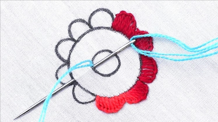 Creative circle embroidery flower stitches, new hand embroidery flower design, Brazilian Embroidery