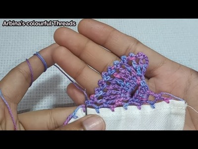 Crochet Beautiful Dupatta Lace Design, #crocheting #creative #arbinasathi