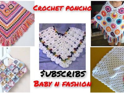 #crochet poncho #latest crochet poncho designs for baby girls #white coloured poncho #