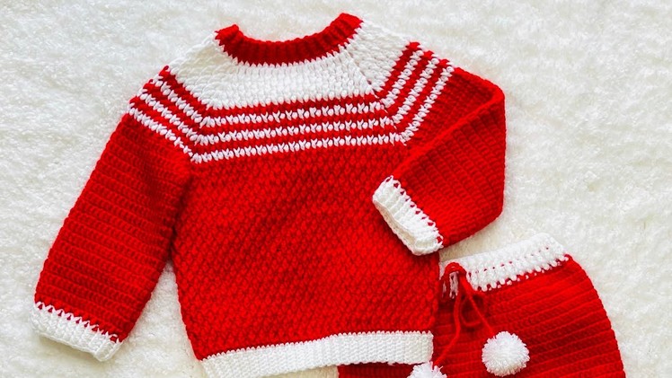 Crochet sweater for baby boys and girls up to 2 years old LEFT HAND TUTORIAL
