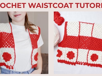 Crochet Waistcoat Vest Tutorial with Granny Squares