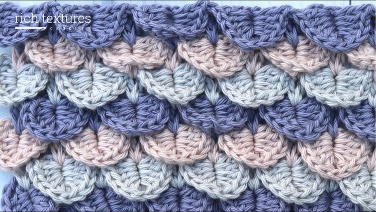 Crocodile Stitch | How to Crochet | Dragon Scales Stitch | Petal Stitch