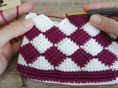 D.I.Y. Tutorial????How to Crochet Purse Bag With Zipper ???? Step by Step ???? Afghan patterns