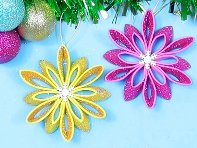 DIY Christmas Ornaments From Glitter Foam ❄️ Christmas Decoration Ideas 2021