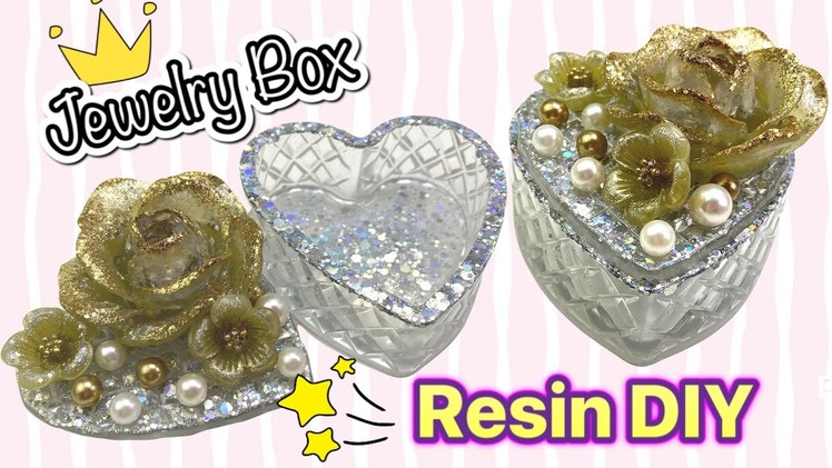DIY Golden Rose Resin Trinket Box - Jewelry Box - Resin tutorial - Gift Box