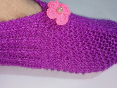 Easy and new knitting ladies boot socks design.