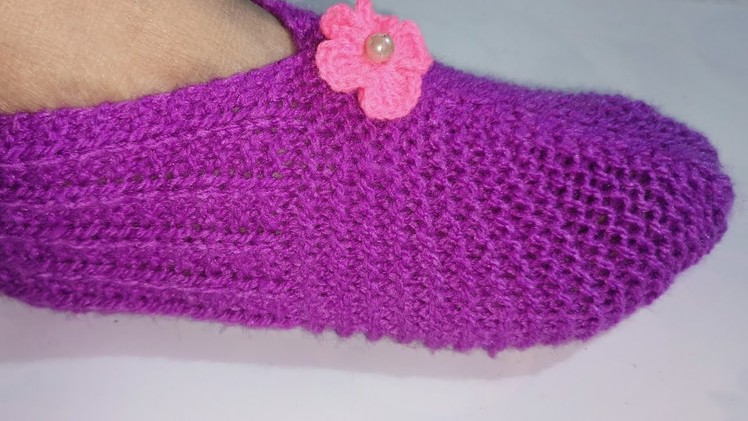 Easy and new knitting ladies boot socks design.