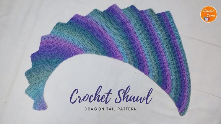 Easy Crochet Shawl | Dragon Tail Asymmetrical Shawl Pattern