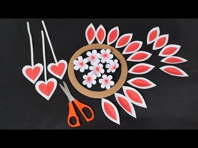 Easy paper flower wall hanging craft | Diy Paper wall decoration | Paper craft for home decoration