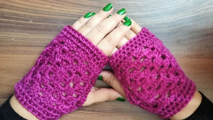 How to crochet Woolen hand gloves .by gitanjali's tutorial