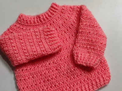 How to make easy and beautiful crochet Full sleeves sweater for 1 to 3 year.  boy and girl