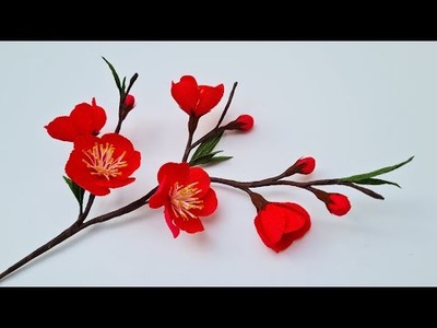 How To Make Red Apricot Paper Flower. Paper Flower. Góc nhỏ Handmade
