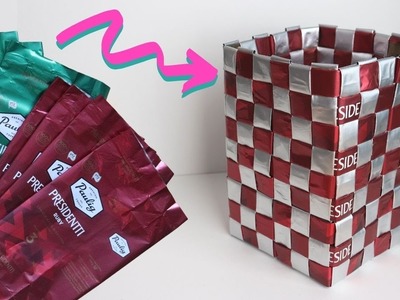 How to weave a basket out of coffee bags - Upcycling waste plastic