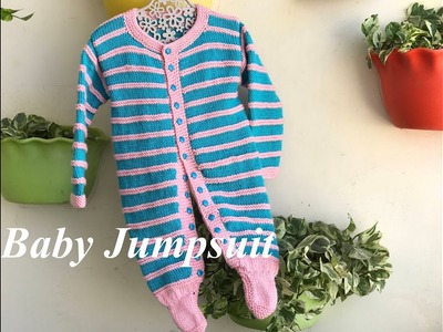 Knitting Baby Jumpsuit with attached Socks