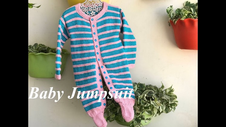 Knitting Baby Jumpsuit with attached Socks