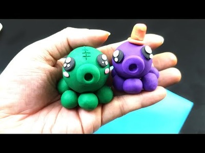 Octopus polymer clay tutorial how to make DIY octupus clay couple charm