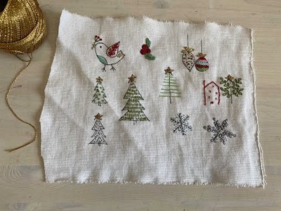 #roxysweeklychallenge | Tutorial | Super easy Christmas embroidery for journals | Week 51