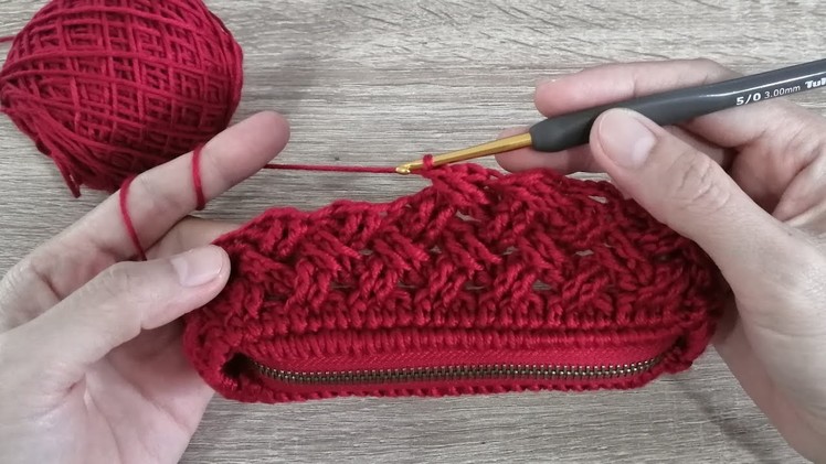 Super Easy Crochet Purse Bag With Zipper????????Celtic Weave Stitch????????????