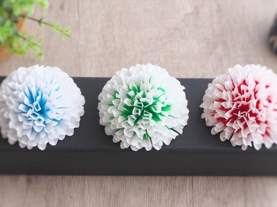 紙で作るふっくらまん丸の花の作り方 - DIY How to Make Round And Cute Paper Flowers | Tutorial