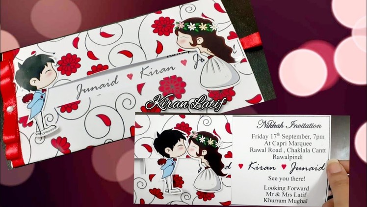 Wedding Invitation Card| Slider card idea | DIY Wedding Slider invitation card idea | Kiran Latif