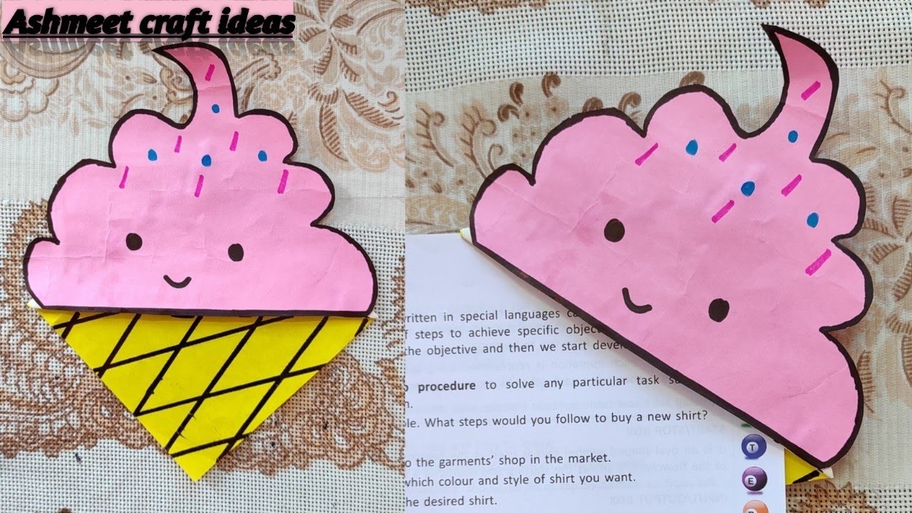 DIY Ice cream Bookmark Corners | Paper Crafts | Summer Crafts | Origami