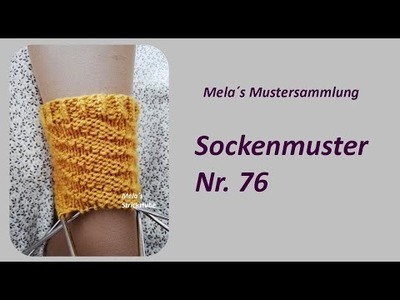 Sockenmuster Nr. 76 - Strickmuster in Runden stricken. Socks knitting pattern