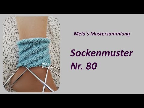 Sockenmuster Nr. 80 - Strickmuster in Runden stricken. Socks knitting pattern